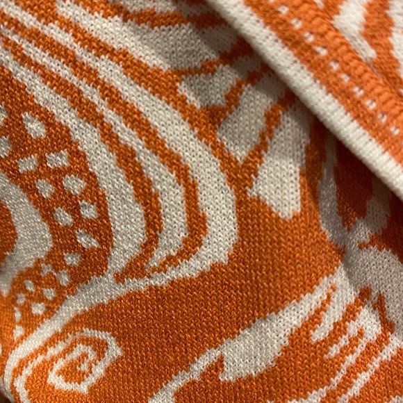 Magnolia orange and white double Knit Cardigan - Picture 6 of 7